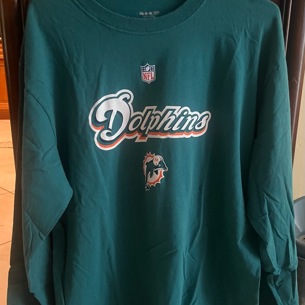 Reebok Miami Dolphins Long Sleeve Tee - Teal